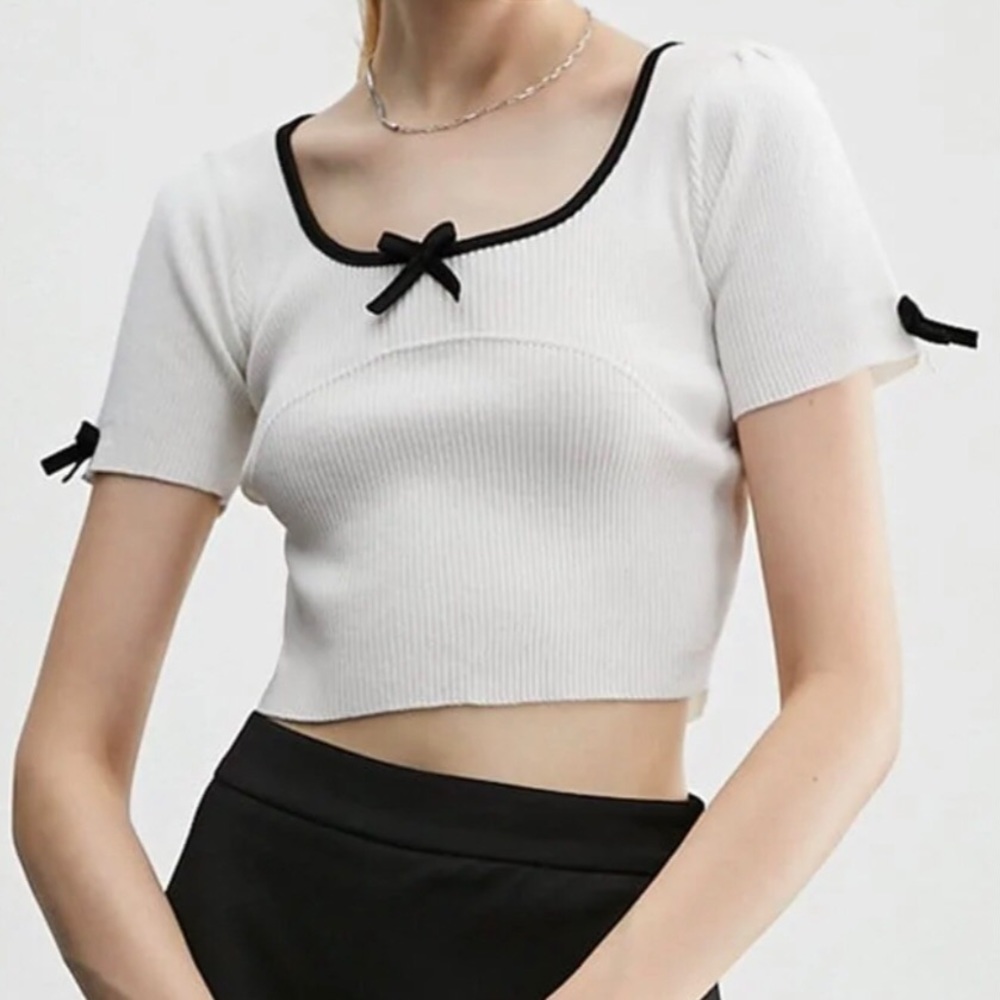 J.ING Bow Obsession White T-Shirt